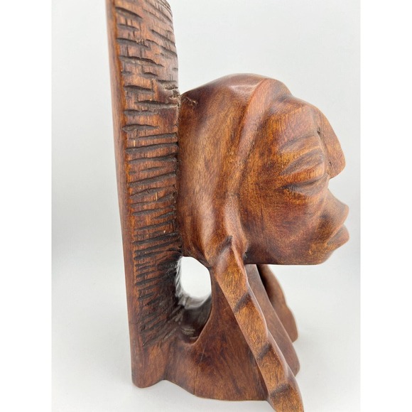 Vintage Collectible Decorative African Hand Carved Wooden Sculpture -‎ Lot of 2 - Picture 14 of 16